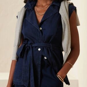 Banana Republic Denim Tie Waist Shirt Blouse Size XS New With Tags